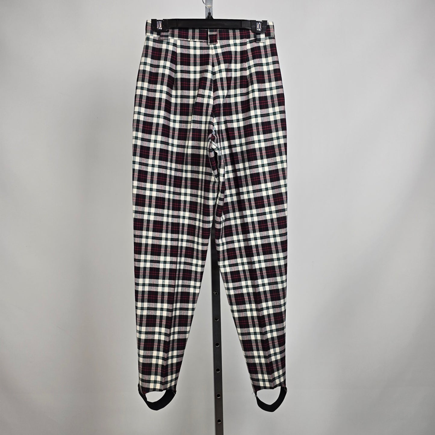 Vintage Seasons Red Plaid Stirrup Pants Size 6