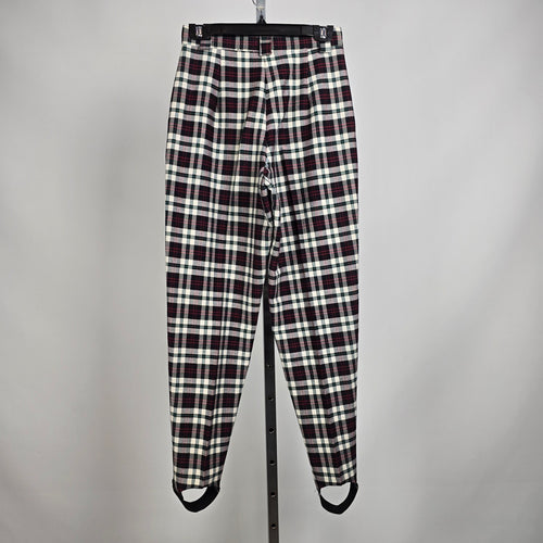 Vintage Seasons Red Plaid Stirrup Pants Size 6