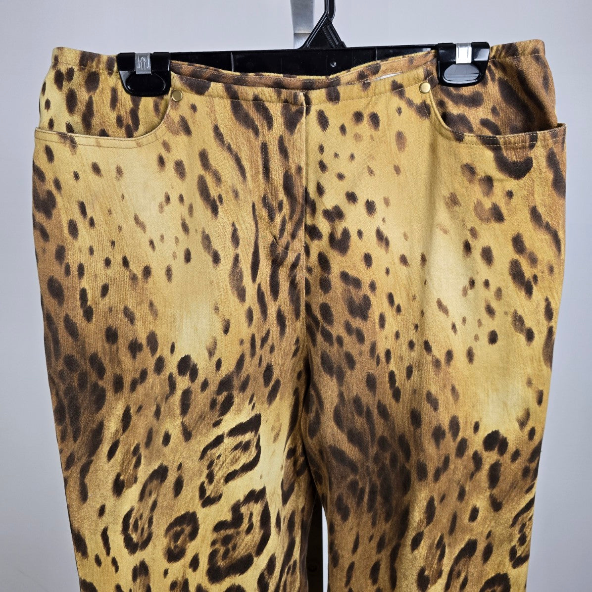 Simon Chang Animal Print Cotton Wide Leg Pants Size 12