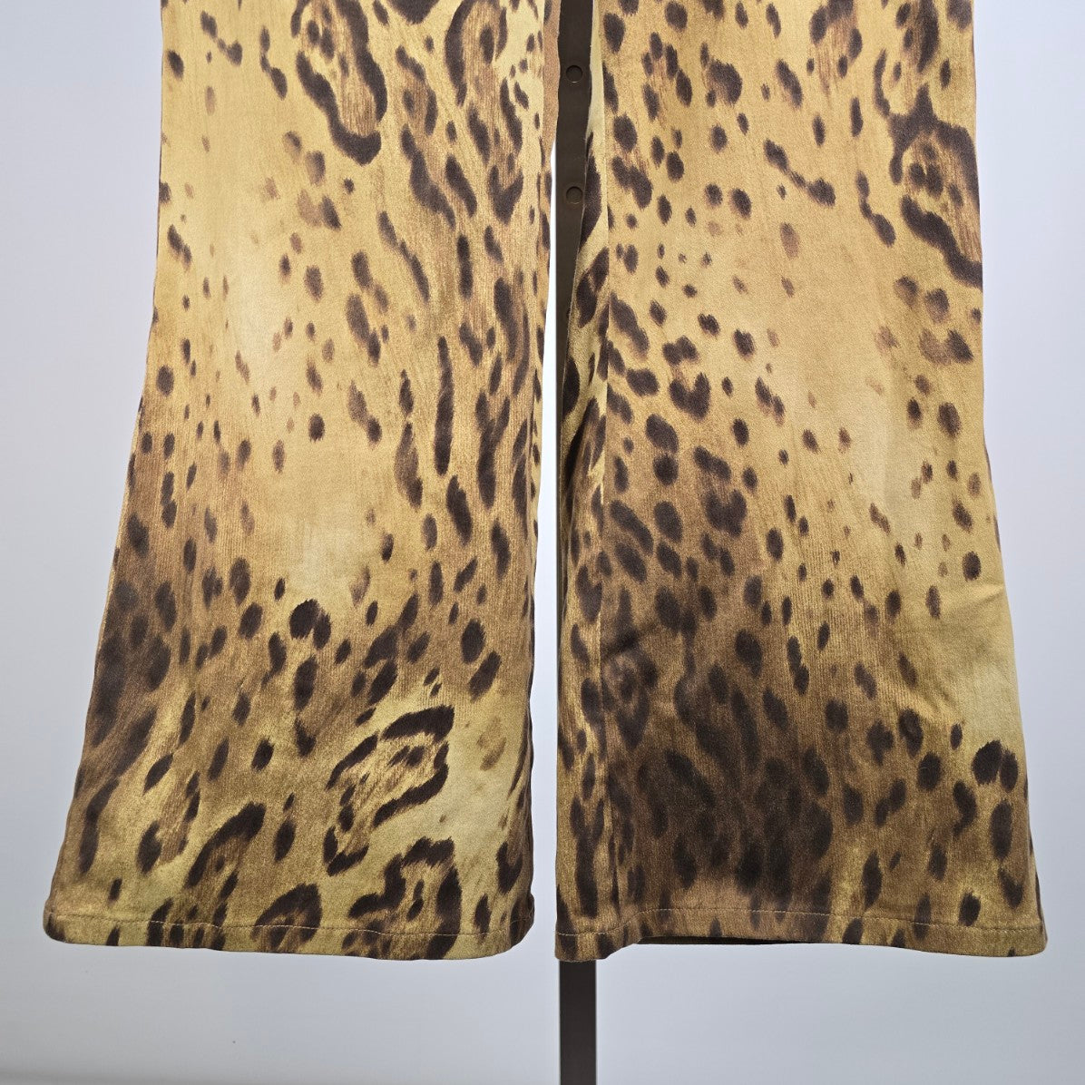Simon Chang Animal Print Cotton Wide Leg Pants Size 12