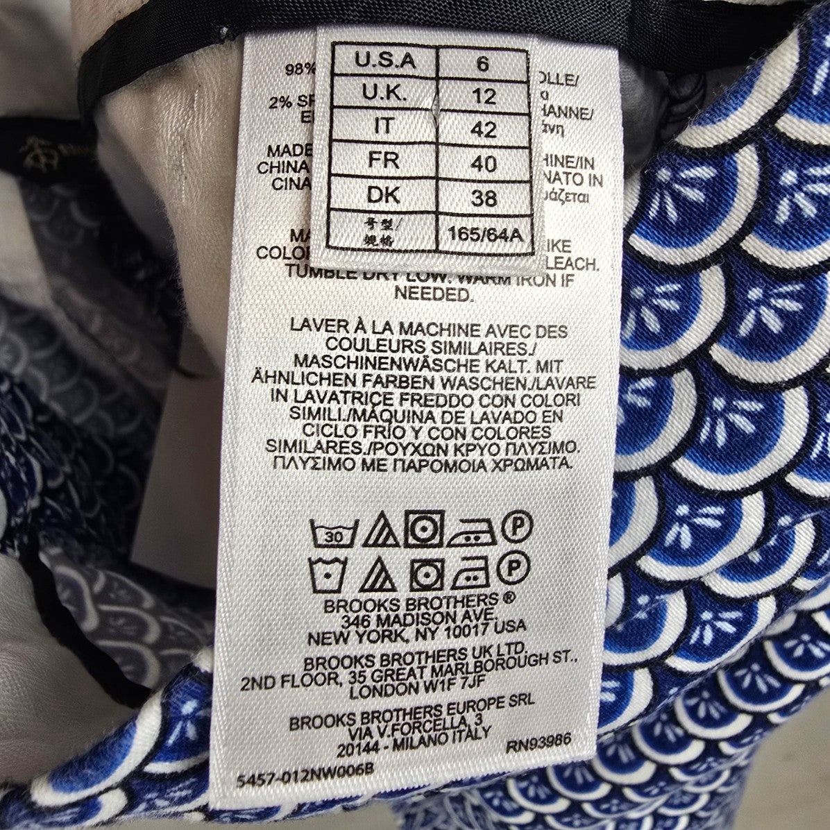 Brooks Brothers Blue Print Cotton Shorts Size 6