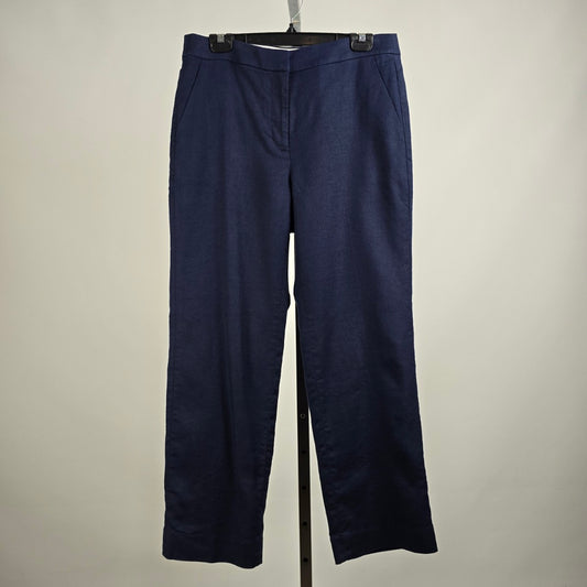 J.Crew Reimagined Blue Kate Linen Wide Leg Pants Size 10