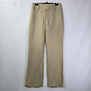Biaggini Cream Linen Wide Leg Trouser Pants Size 6
