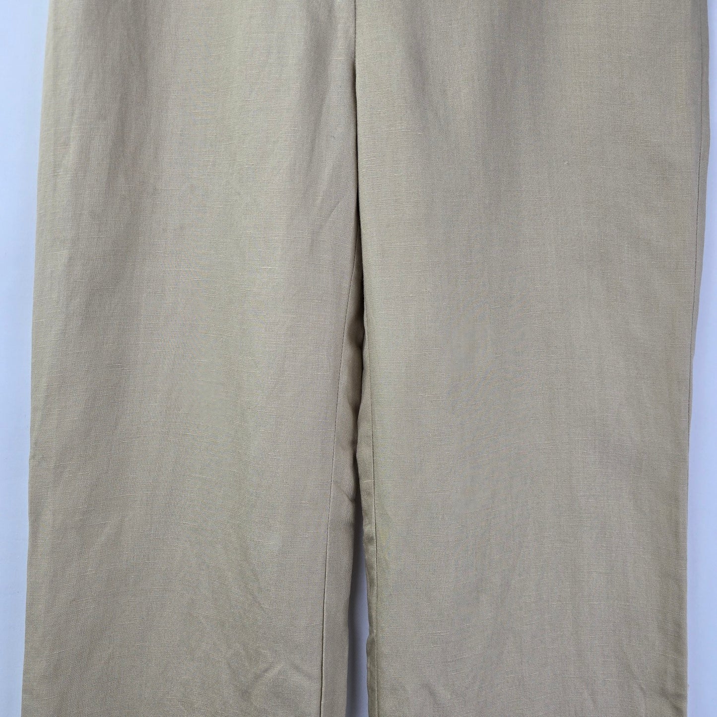 Biaggini Cream Linen Wide Leg Trouser Pants Size 6