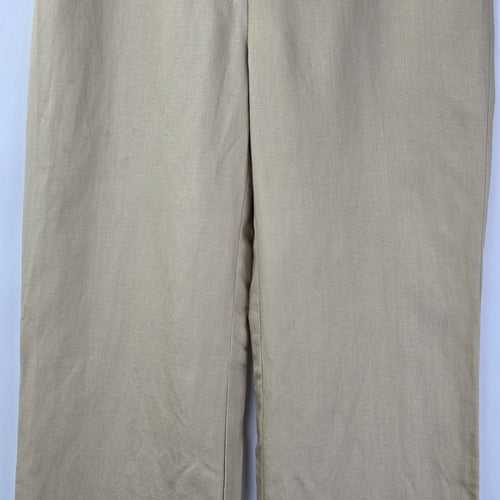 Biaggini Cream Linen Wide Leg Trouser Pants Size 6