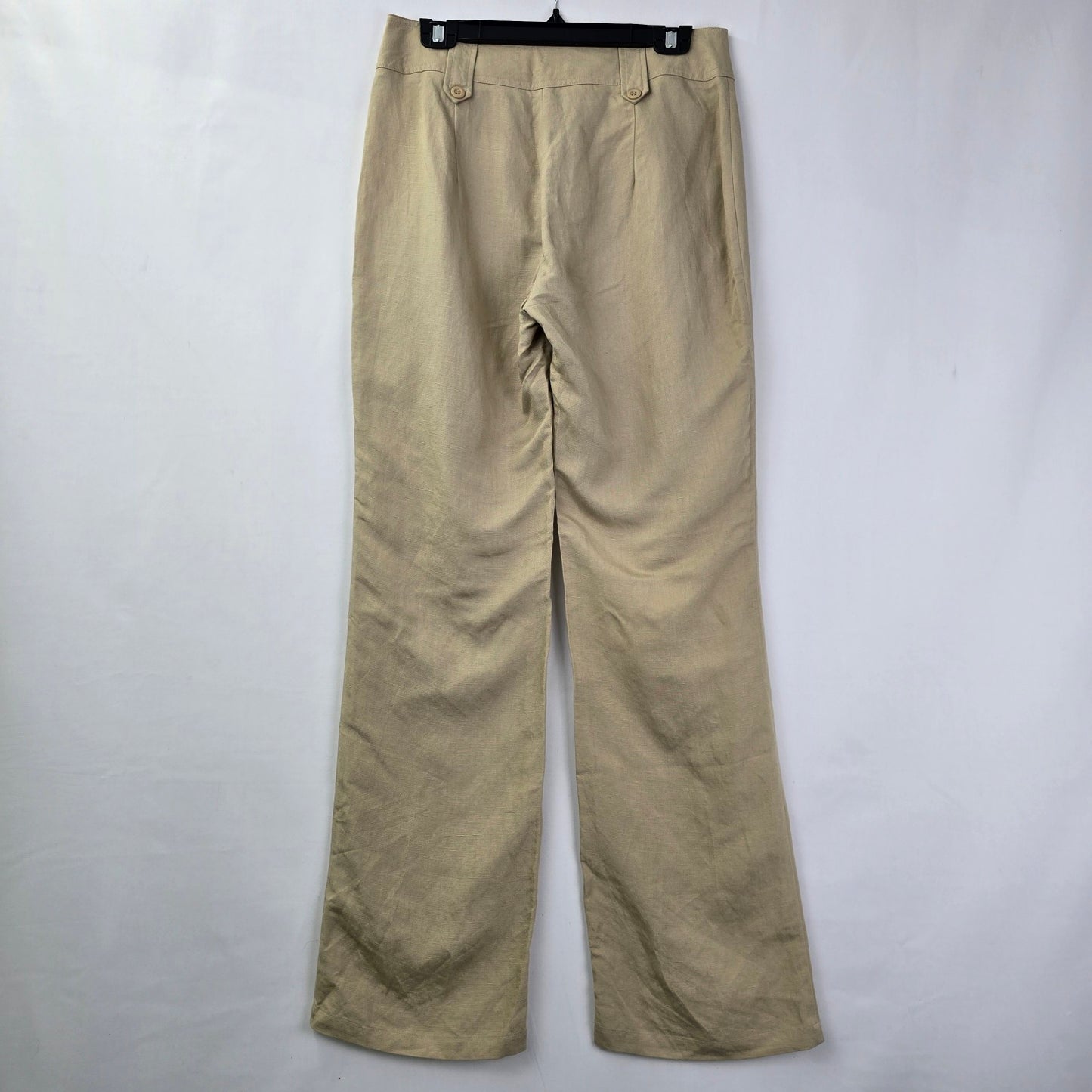 Biaggini Cream Linen Wide Leg Trouser Pants Size 6