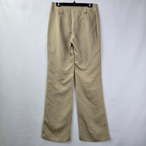 Biaggini Cream Linen Wide Leg Trouser Pants Size 6