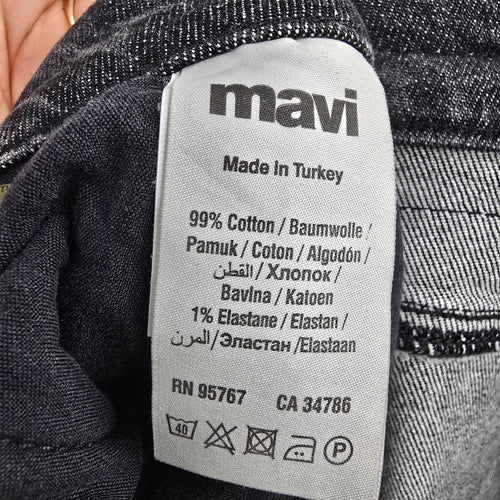 Mavi Viola High Rise Slim Straight Black Denim Jeans Size 32/29