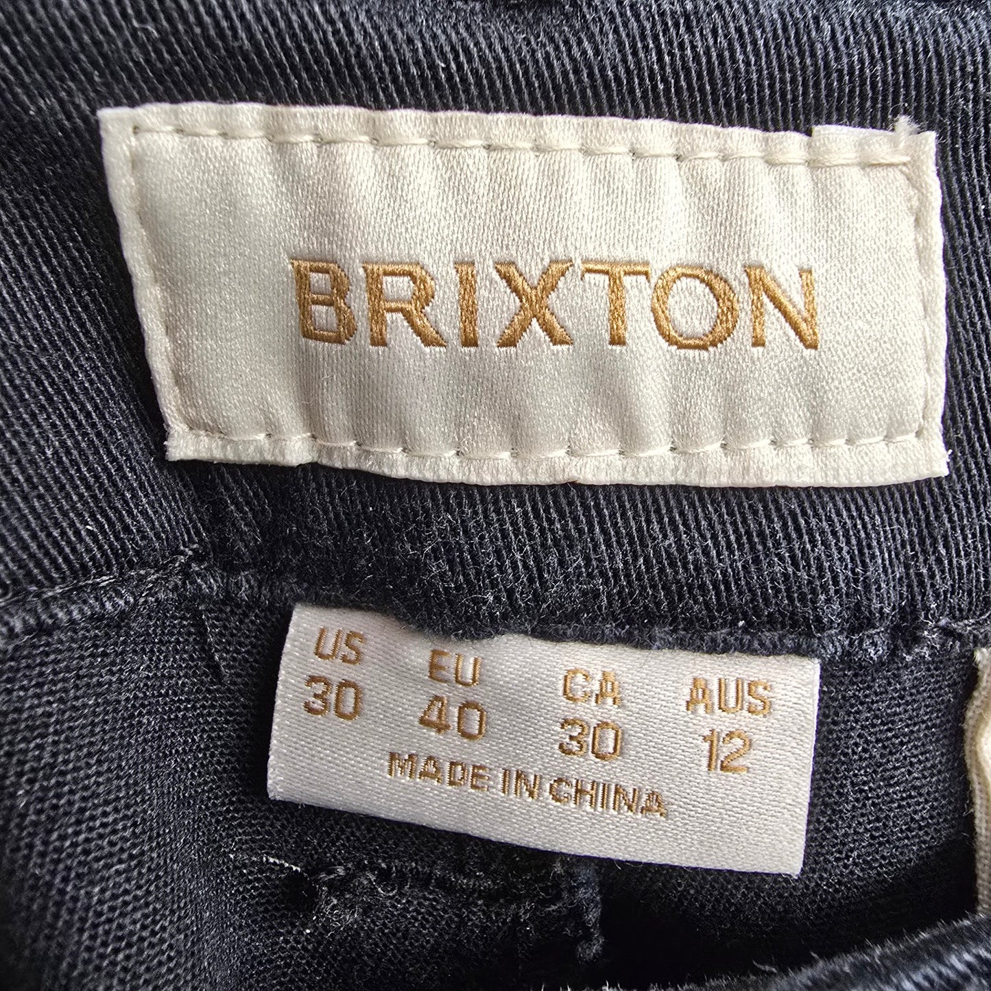 Brixton Black Wide Leg Cotton Dress Pants Size 30