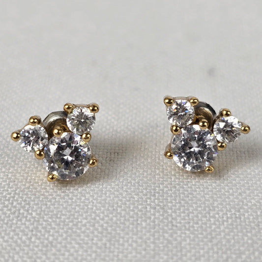 Disney Gold Tone Crystal Mickey Mouse Stud Earrings