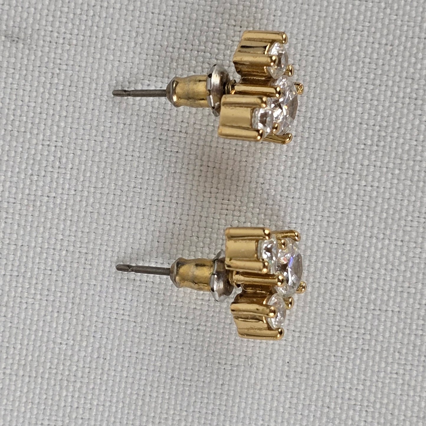 Disney Gold Tone Crystal Mickey Mouse Stud Earrings