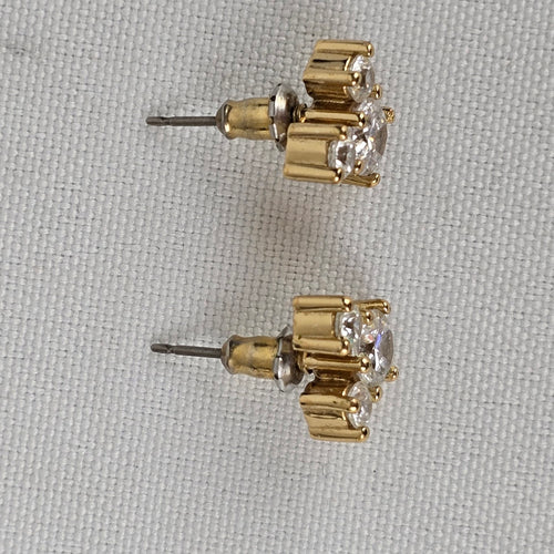 Disney Gold Tone Crystal Mickey Mouse Stud Earrings