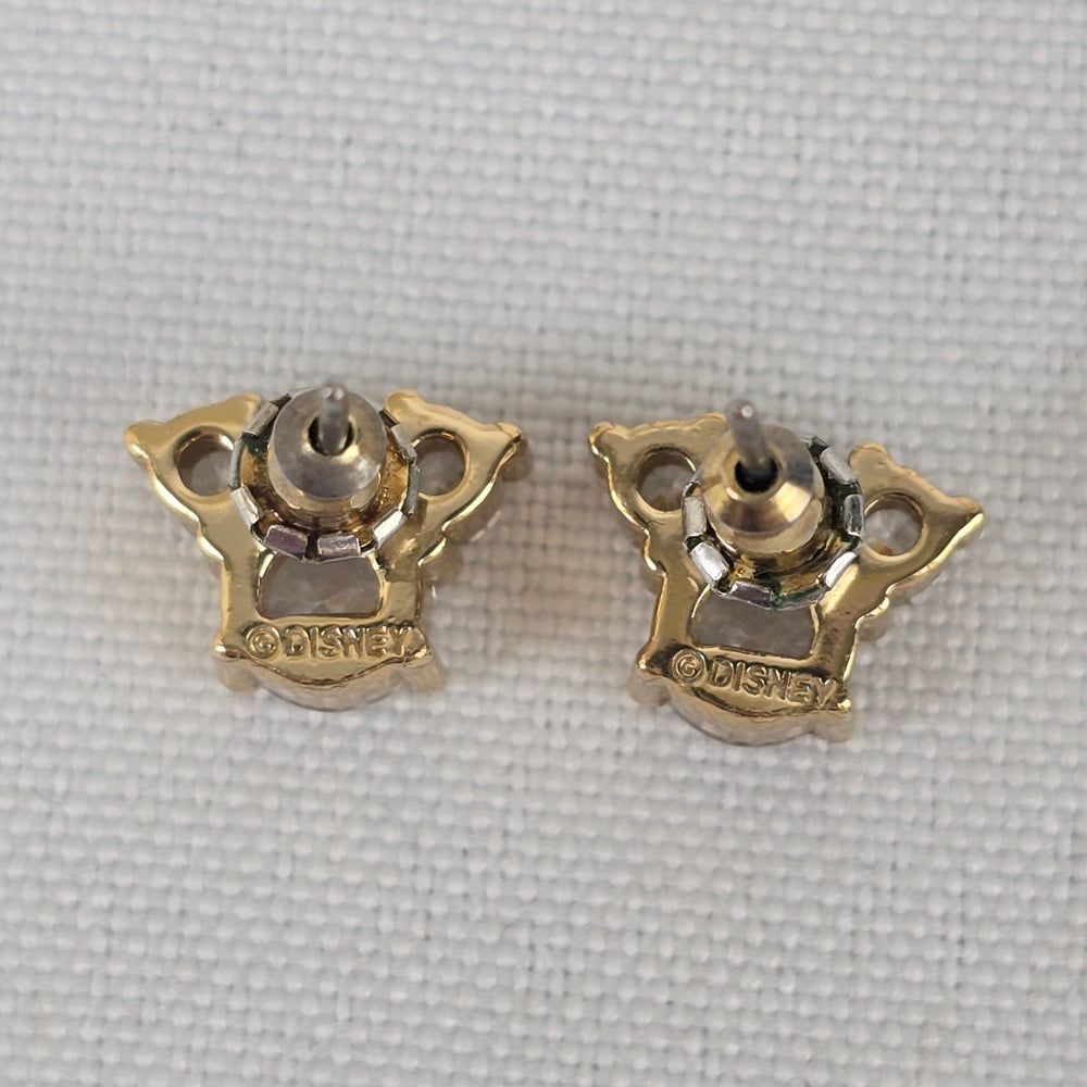 Disney Gold Tone Crystal Mickey Mouse Stud Earrings