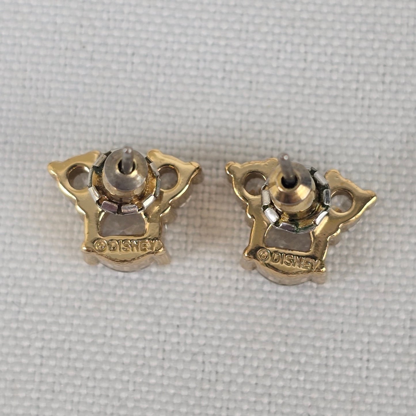 Disney Gold Tone Crystal Mickey Mouse Stud Earrings