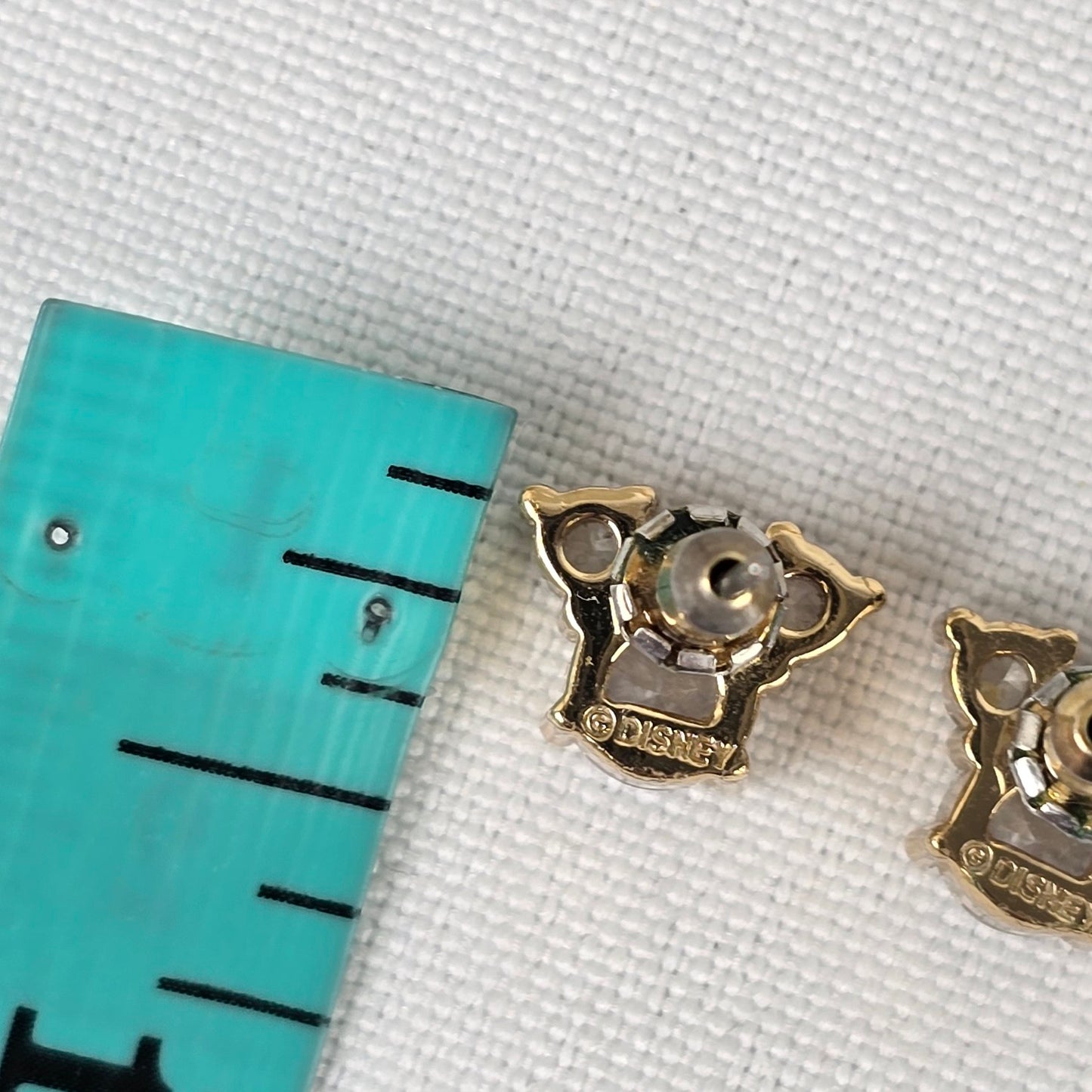 Disney Gold Tone Crystal Mickey Mouse Stud Earrings