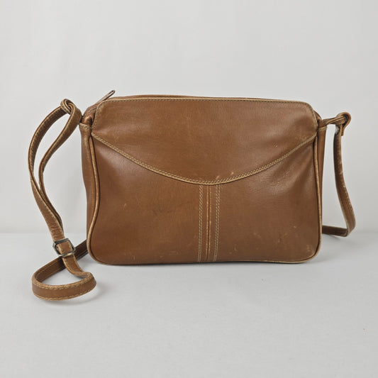 Derek Alexander Brown Leather Crossbody Purse