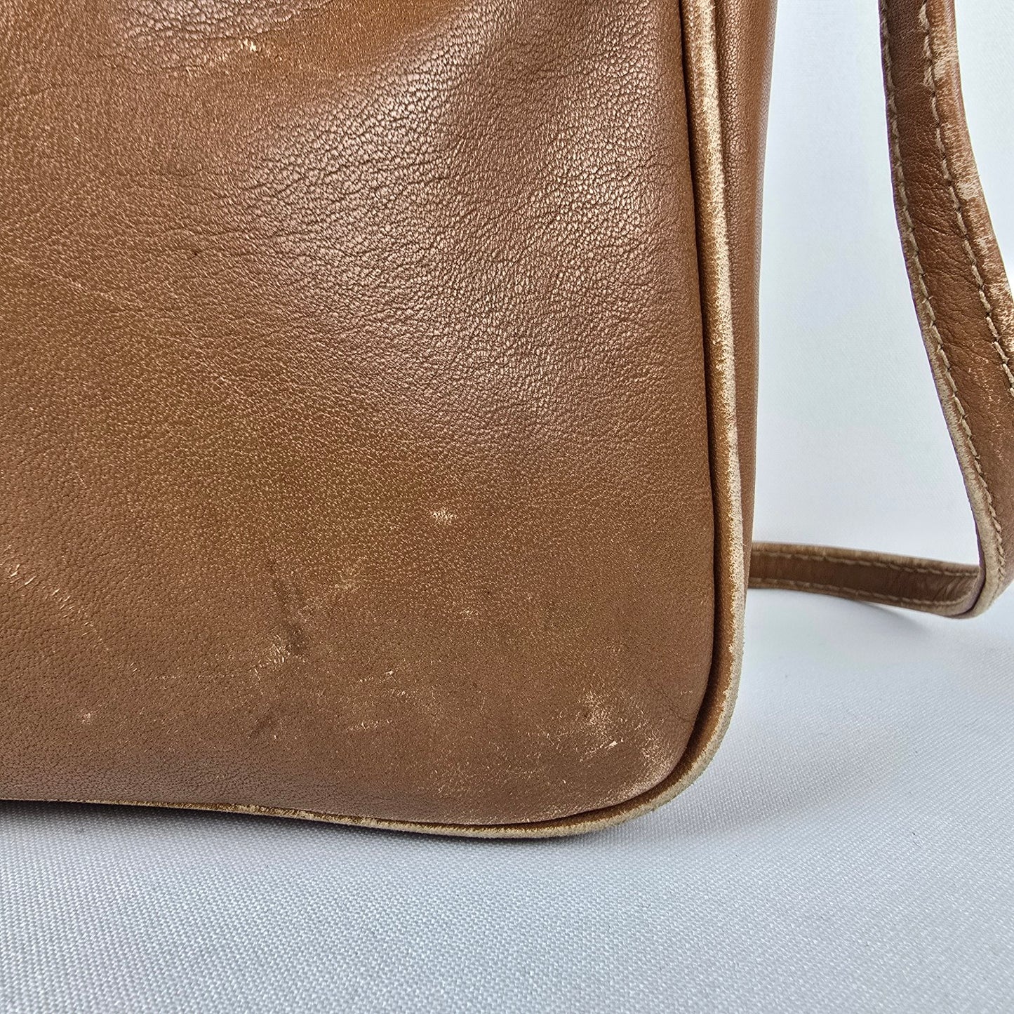 Derek Alexander Brown Leather Crossbody Purse