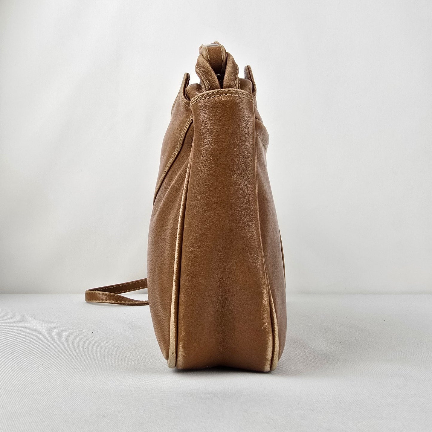 Derek Alexander Brown Leather Crossbody Purse
