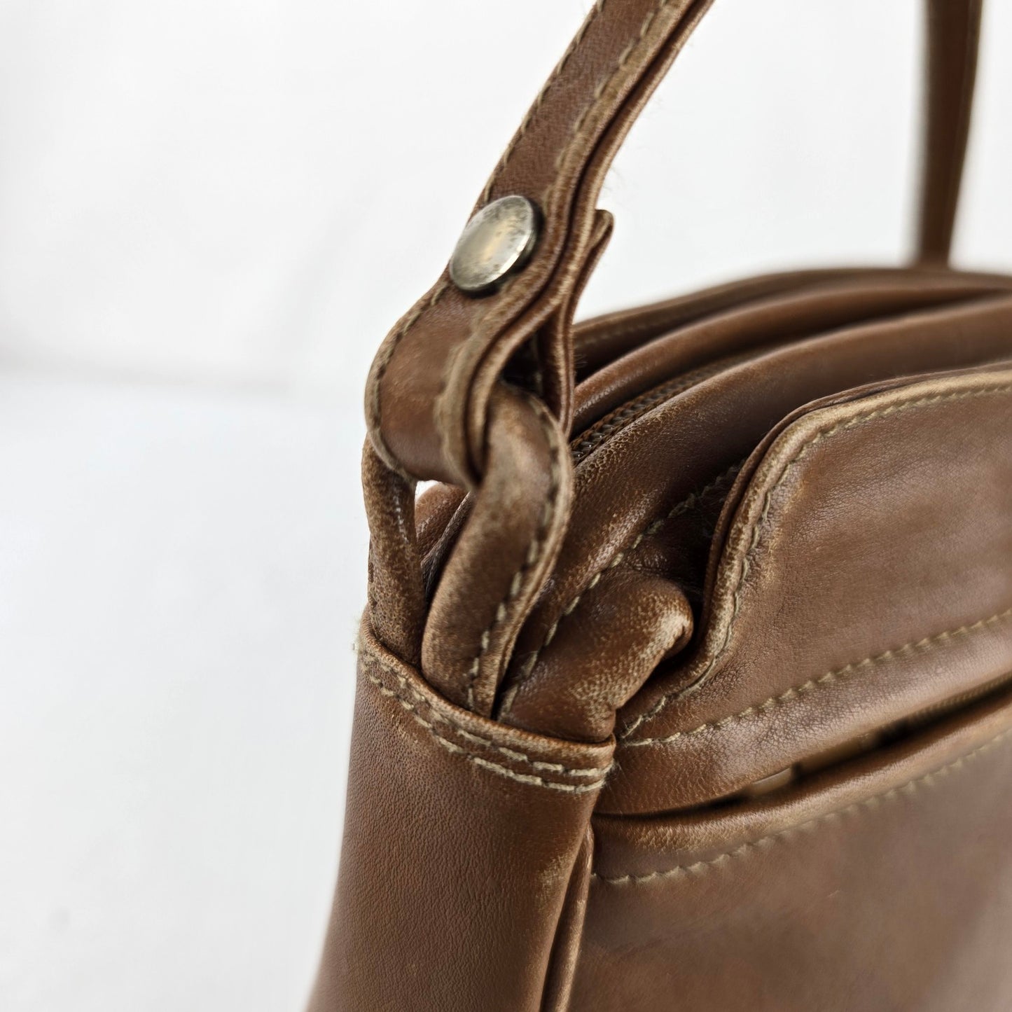 Derek Alexander Brown Leather Crossbody Purse