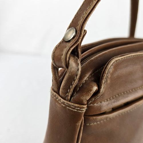 Derek Alexander Brown Leather Crossbody Purse