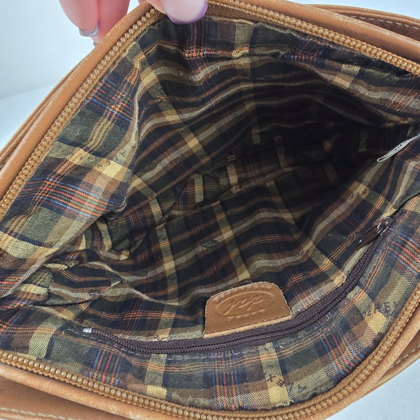 Derek Alexander Brown Leather Crossbody Purse