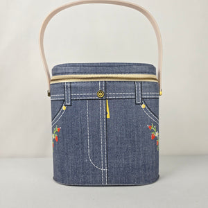 Vintage Aladdin Faux Denim Lunch Pail & Thermos Purse