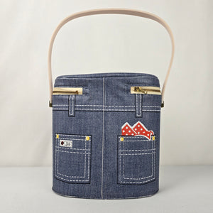 Vintage Aladdin Faux Denim Lunch Pail & Thermos Purse
