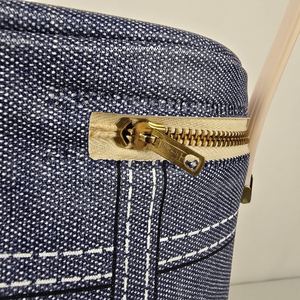 Vintage Aladdin Faux Denim Lunch Pail & Thermos Purse