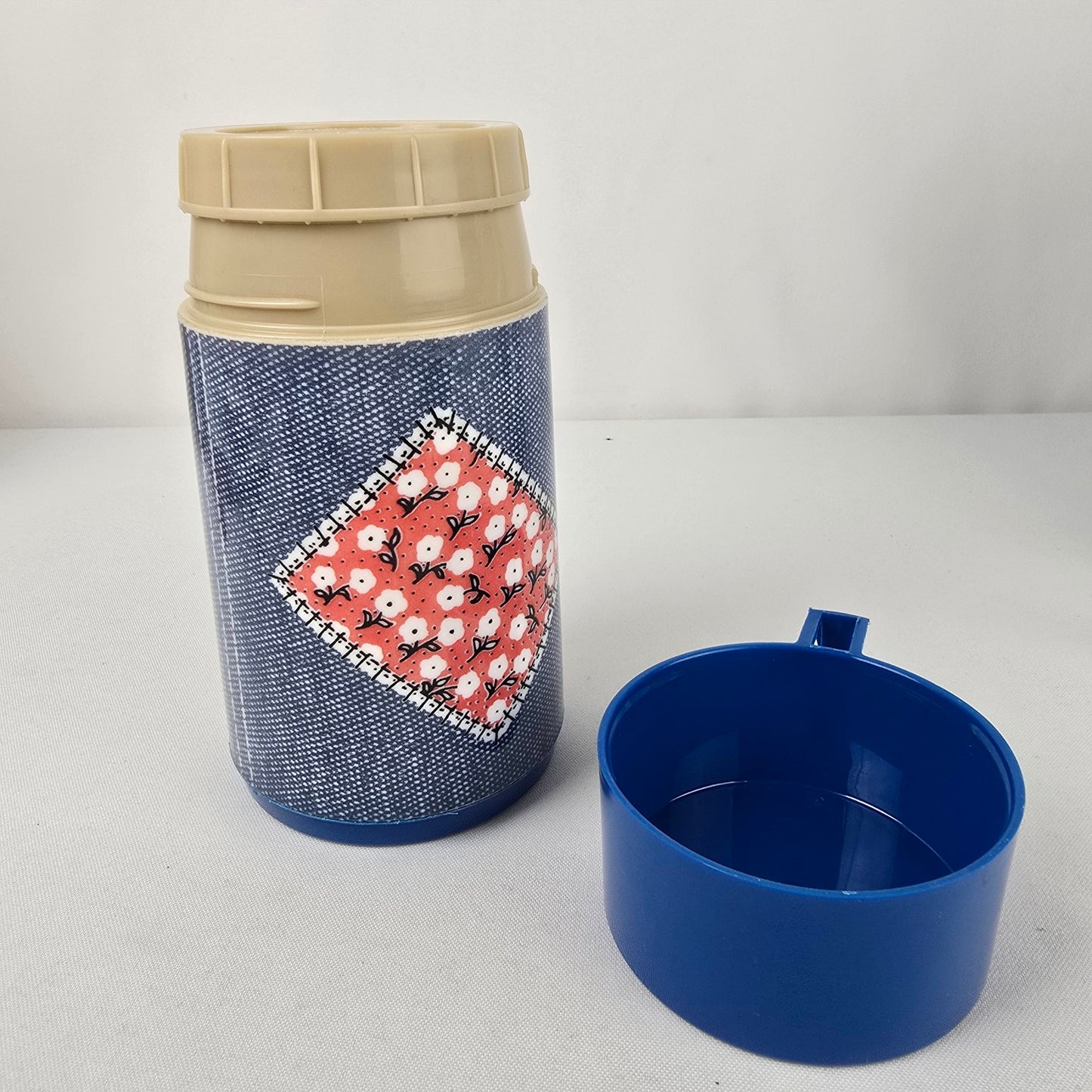 Vintage Aladdin Faux Denim Lunch Pail & Thermos Purse