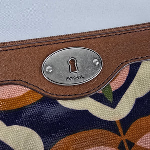 Fossil Key Per Floral Coated Canvas Wristlet