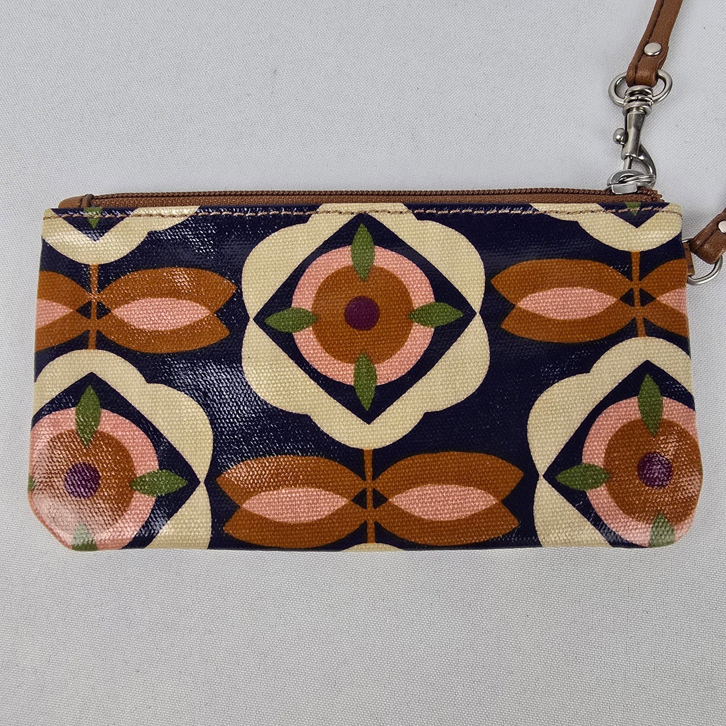 Fossil Key Per Floral Coated Canvas Wristlet