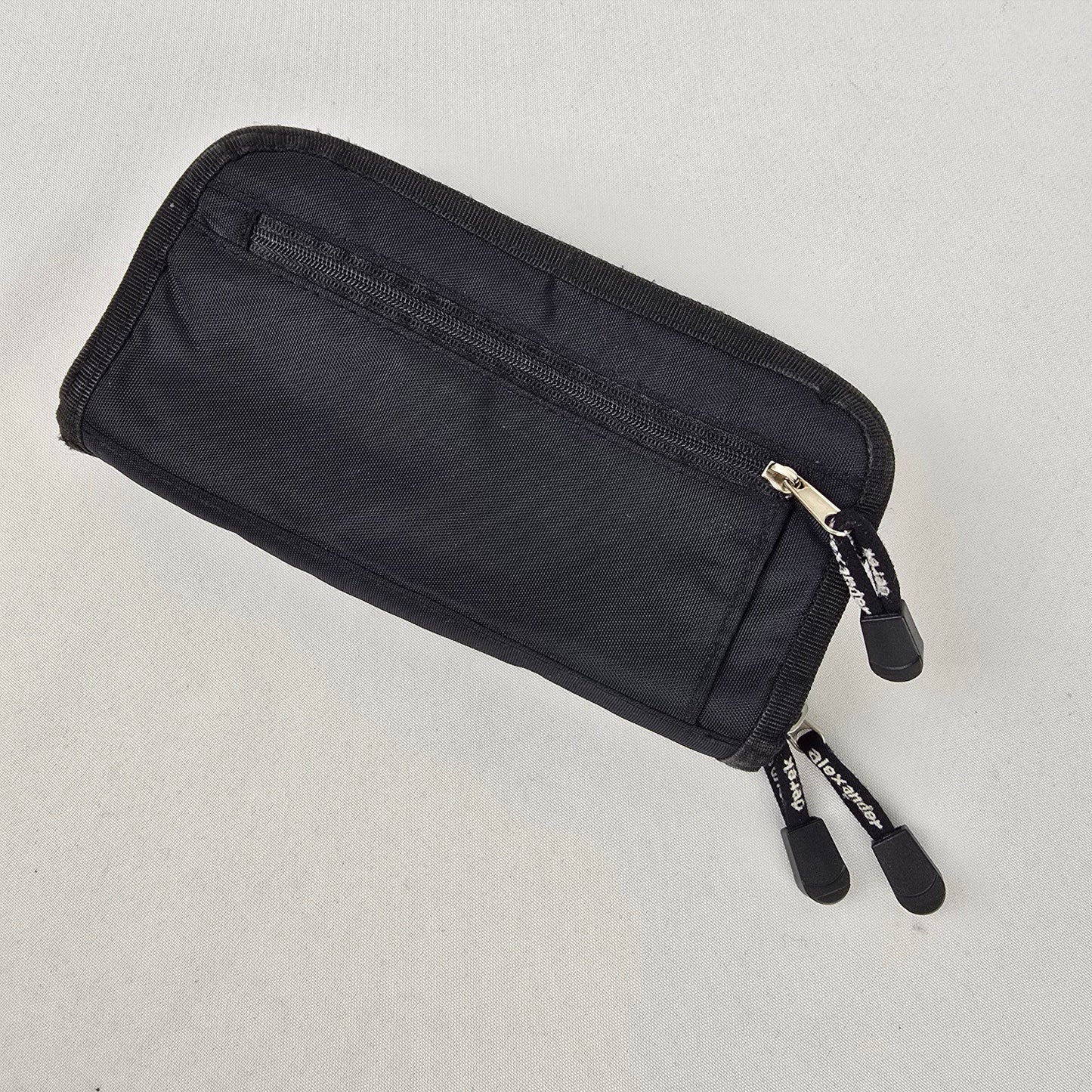 Derek Alexander Black Nylon Zip Around Wallet