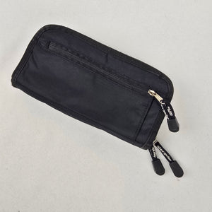 Derek Alexander Black Nylon Zip Around Wallet