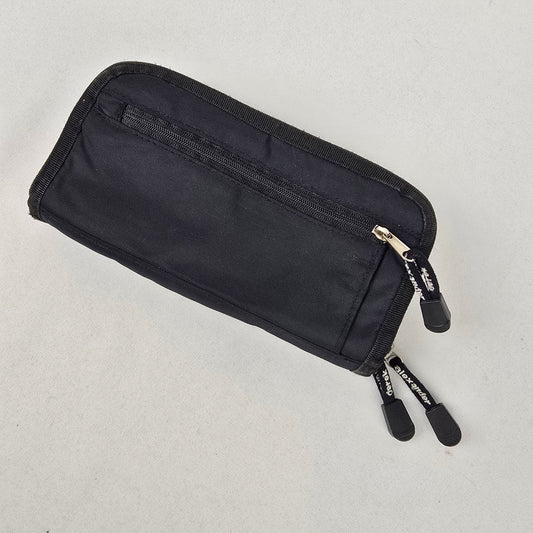 Derek Alexander Black Nylon Zip Around Wallet