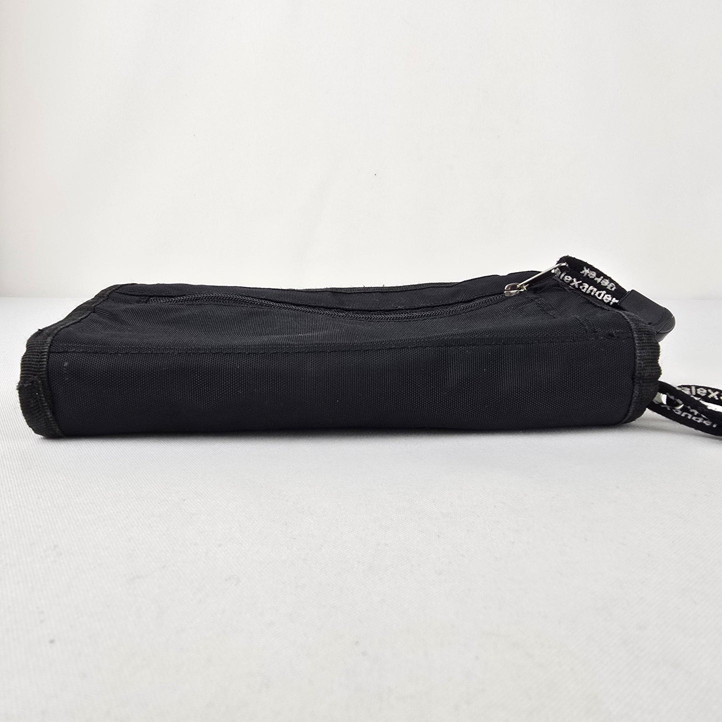 Derek Alexander Black Nylon Zip Around Wallet