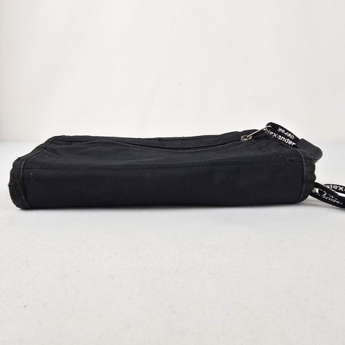 Derek Alexander Black Nylon Zip Around Wallet