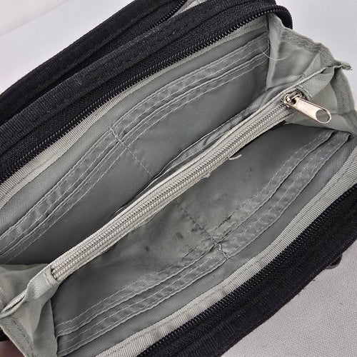Derek Alexander Black Nylon Zip Around Wallet