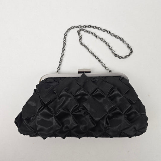 Pink Stix Black Satin Clutch Purse
