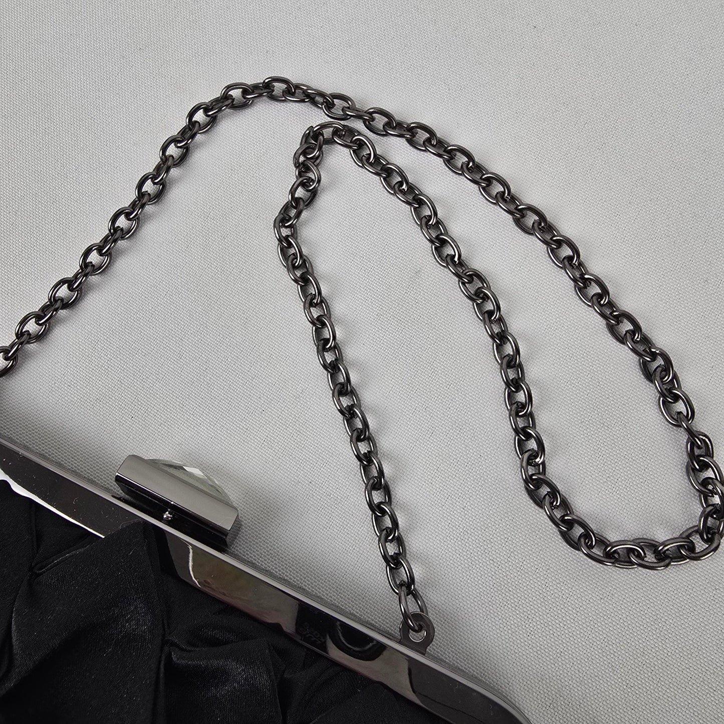 Pink Stix Black Satin Clutch Purse
