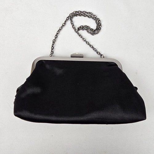 Pink Stix Black Satin Clutch Purse