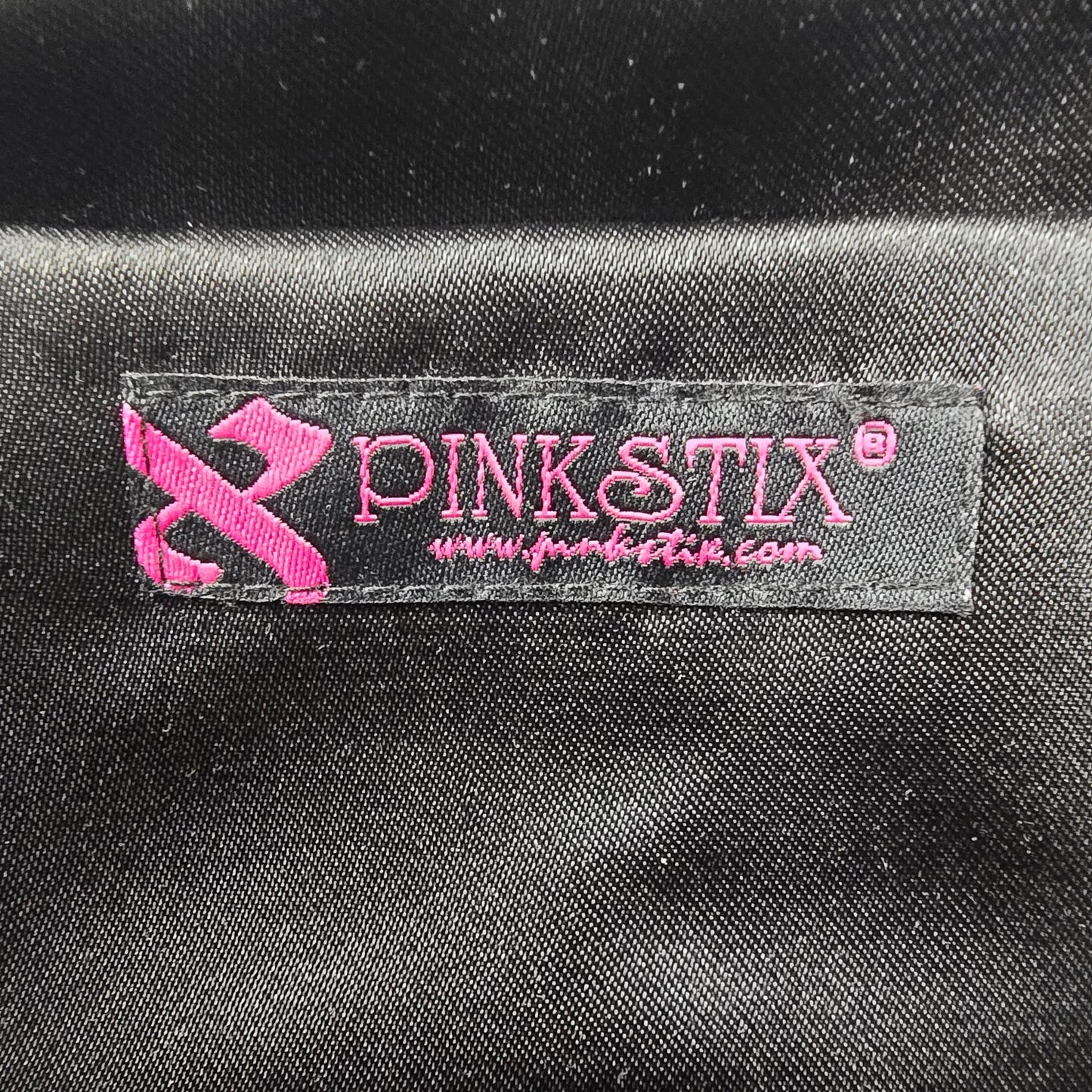 Pink Stix Black Satin Clutch Purse