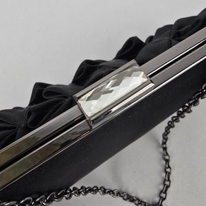 Pink Stix Black Satin Clutch Purse