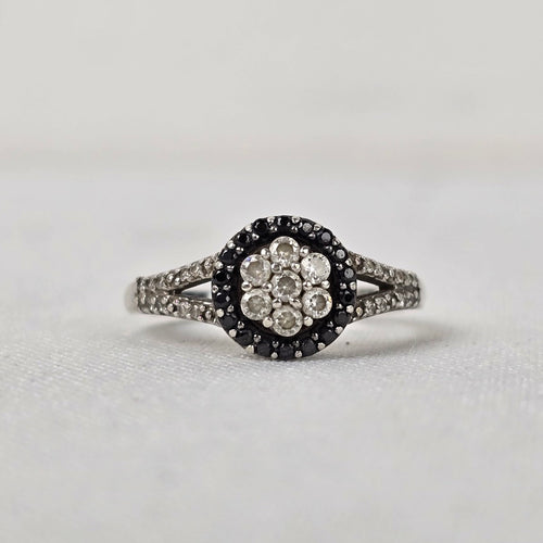 MHJ 925 Sterling Silver CZ Stone Ring Size 7.5