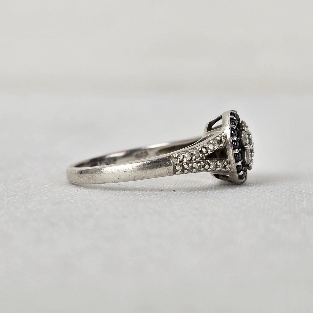 MHJ 925 Sterling Silver CZ Stone Ring Size 7.5