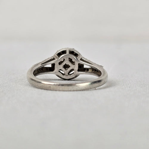 MHJ 925 Sterling Silver CZ Stone Ring Size 7.5