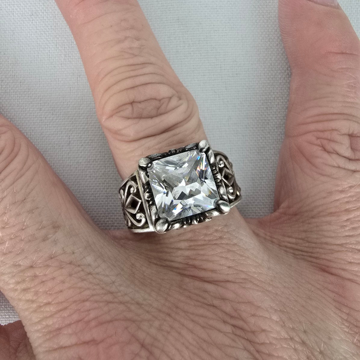 Silpada 925 Sterling Silver Square Statement Ring Size 8