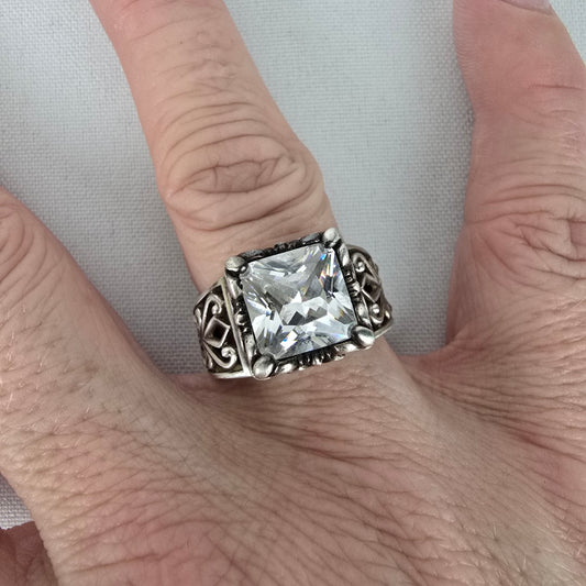 Silpada 925 Sterling Silver Square Statement Ring Size 8