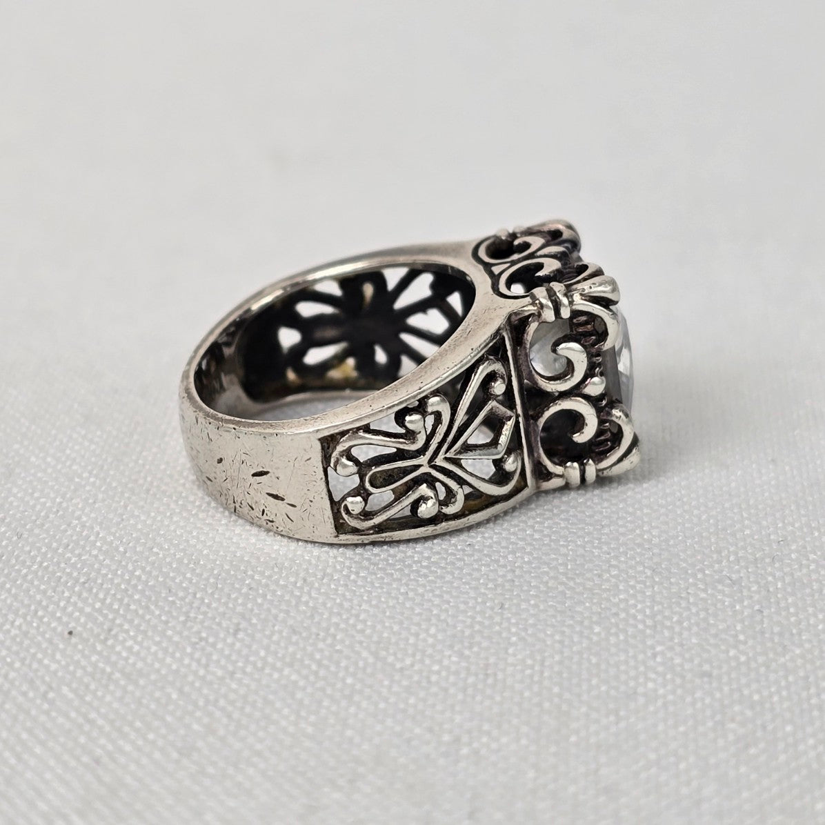 Silpada 925 Sterling Silver Square Statement Ring Size 8