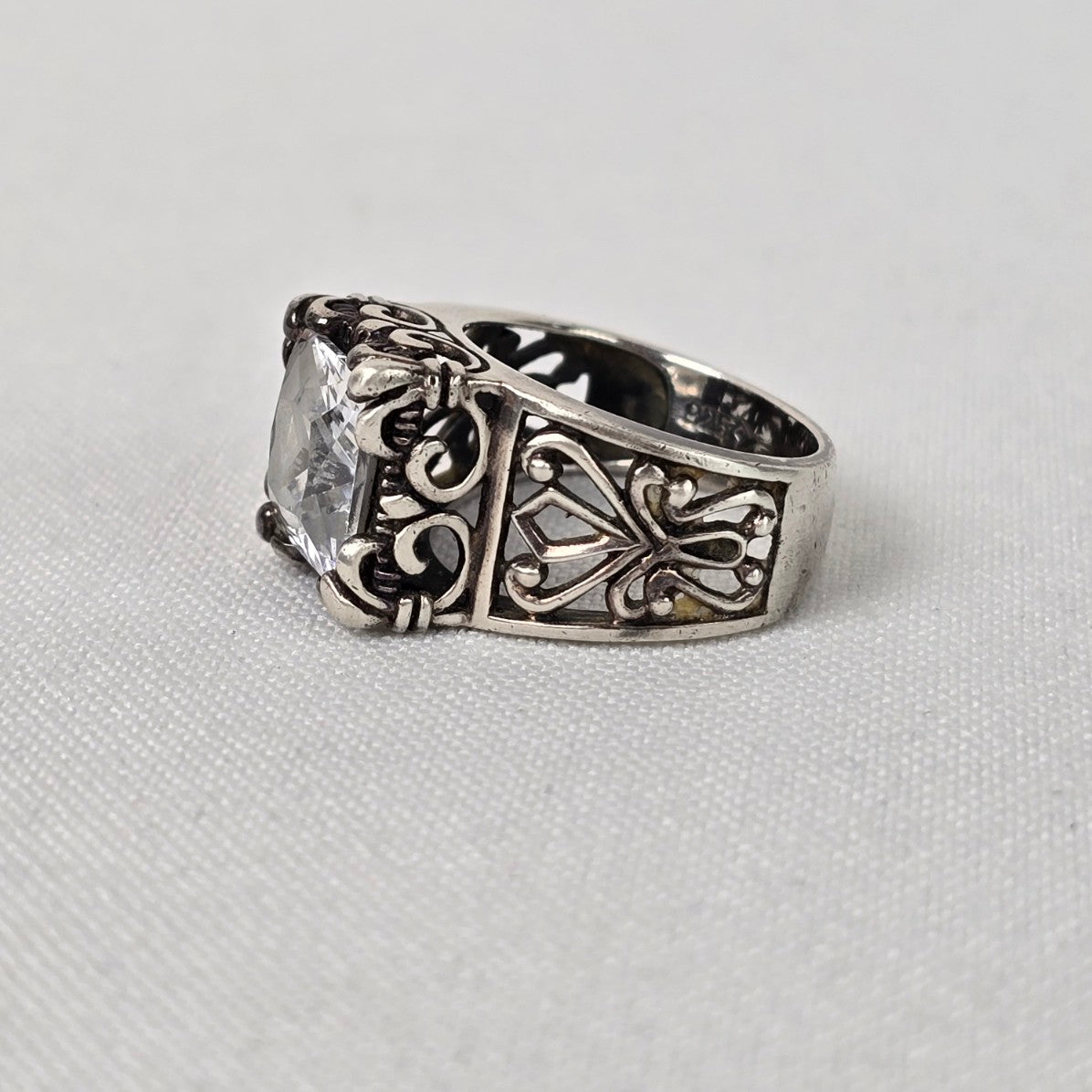 Silpada 925 Sterling Silver Square Statement Ring Size 8