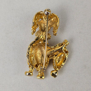 Vintage Gold Tone Poodle Dog Brooch